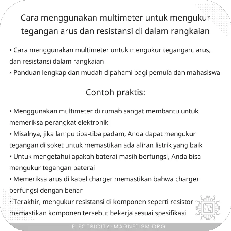 Cara Menggunakan Multimeter untuk Mengukur Tegangan, Arus, dan Resistansi di Dalam Rangkaian