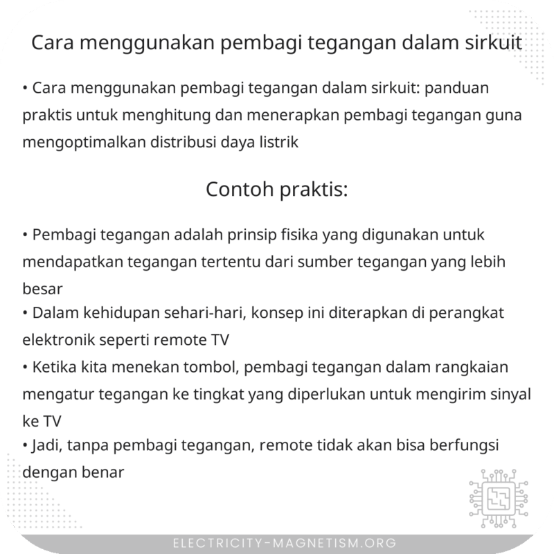 Cara Menggunakan Pembagi Tegangan dalam Sirkuit