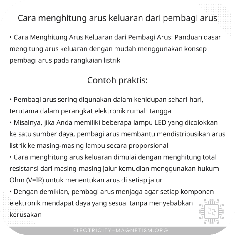 Cara Menghitung Arus Keluaran dari Pembagi Arus