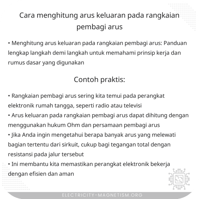 Cara Menghitung Arus Keluaran Pada Rangkaian Pembagi Arus