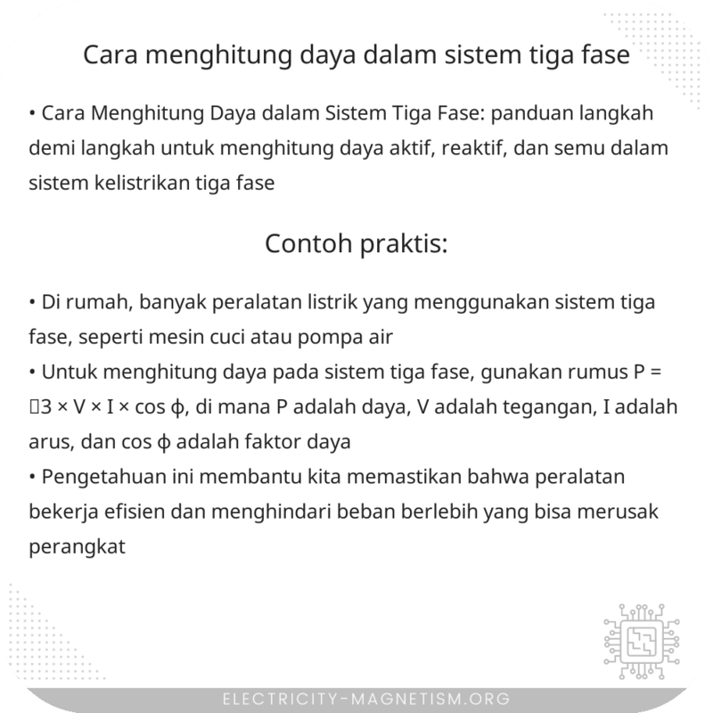 Cara Menghitung Daya dalam Sistem Tiga Fase