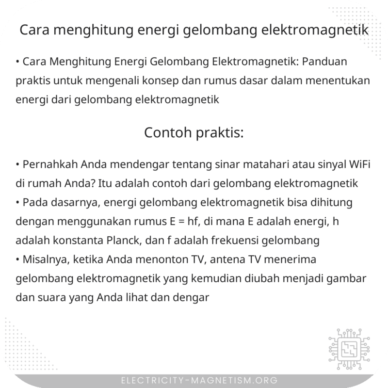 Cara Menghitung Energi Gelombang Elektromagnetik