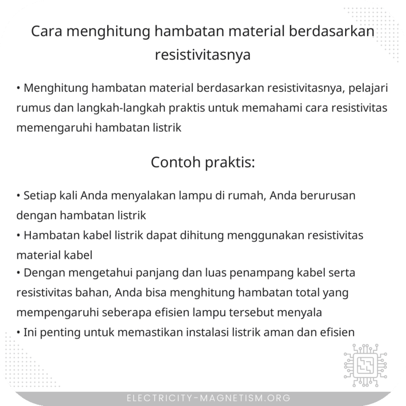 Cara Menghitung Hambatan Material Berdasarkan Resistivitasnya