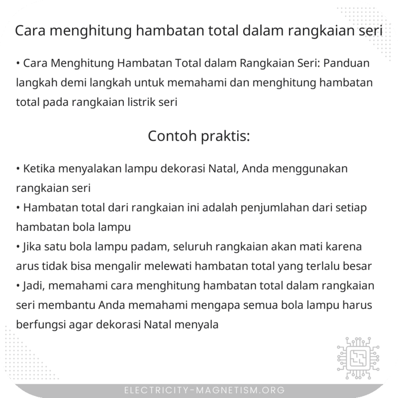 Cara Menghitung Hambatan Total dalam Rangkaian Seri