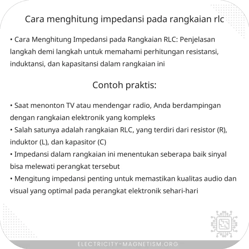 Cara Menghitung Impedansi pada Rangkaian RLC