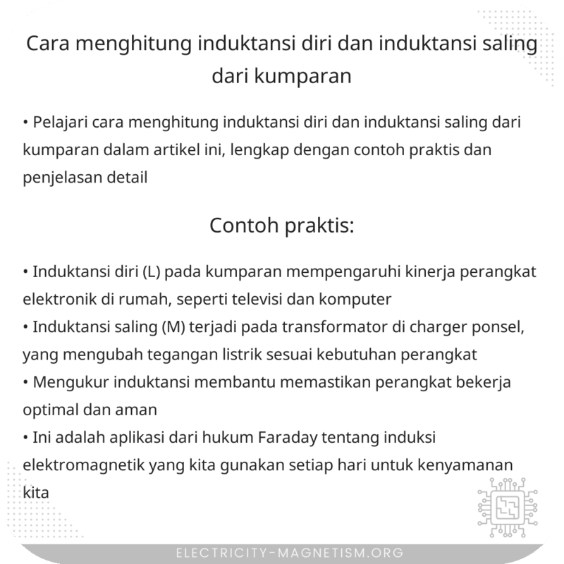 Cara Menghitung Induktansi Diri dan Induktansi Saling dari Kumparan