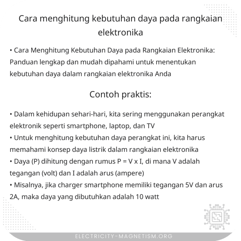 Cara Menghitung Kebutuhan Daya pada Rangkaian Elektronika