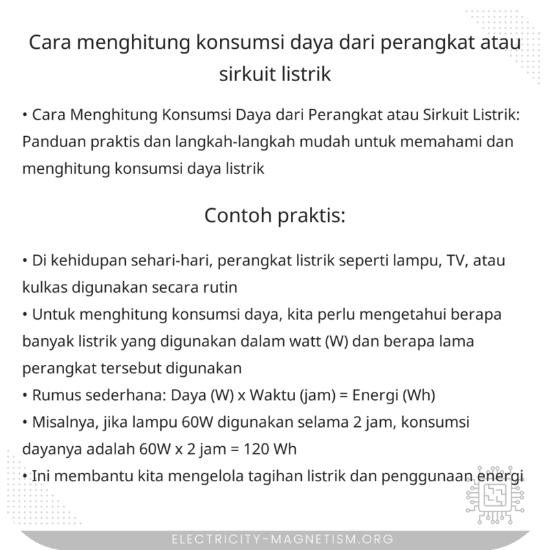 Cara Menghitung Konsumsi Daya dari Perangkat atau Sirkuit Listrik
