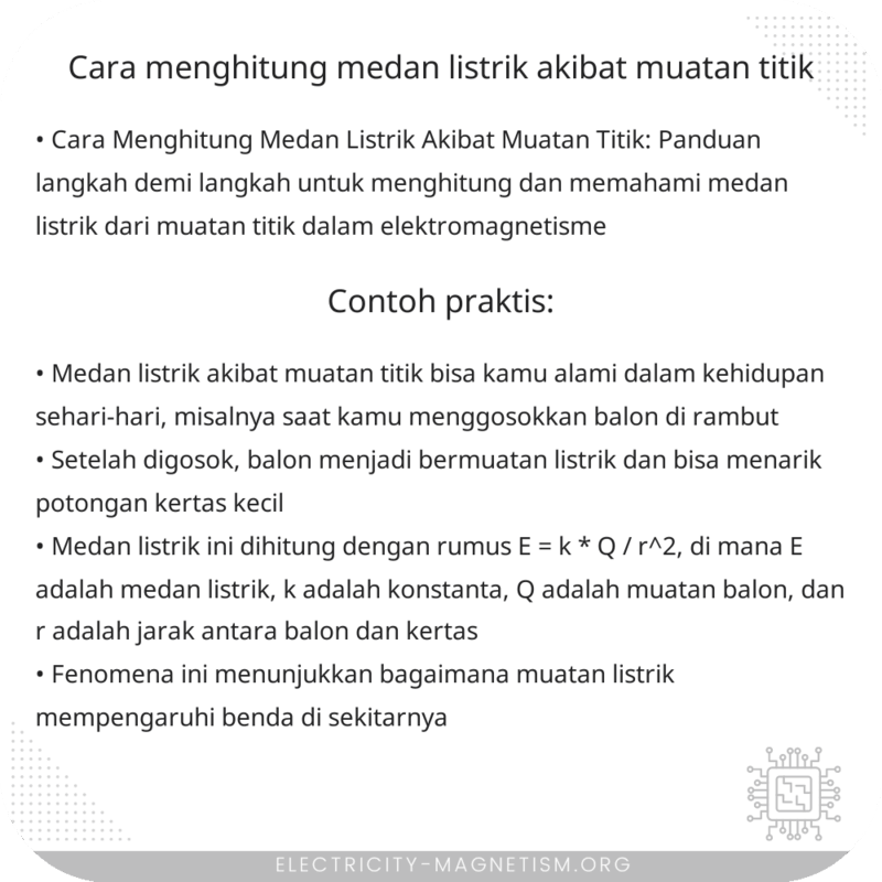 Cara Menghitung Medan Listrik Akibat Muatan Titik