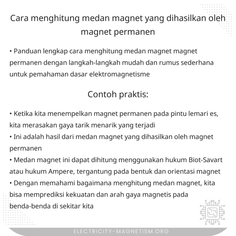 Cara Menghitung Medan Magnet yang Dihasilkan oleh Magnet Permanen