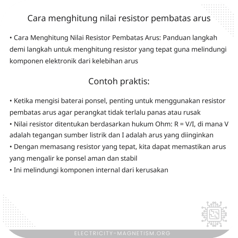 Cara Menghitung Nilai Resistor Pembatas Arus