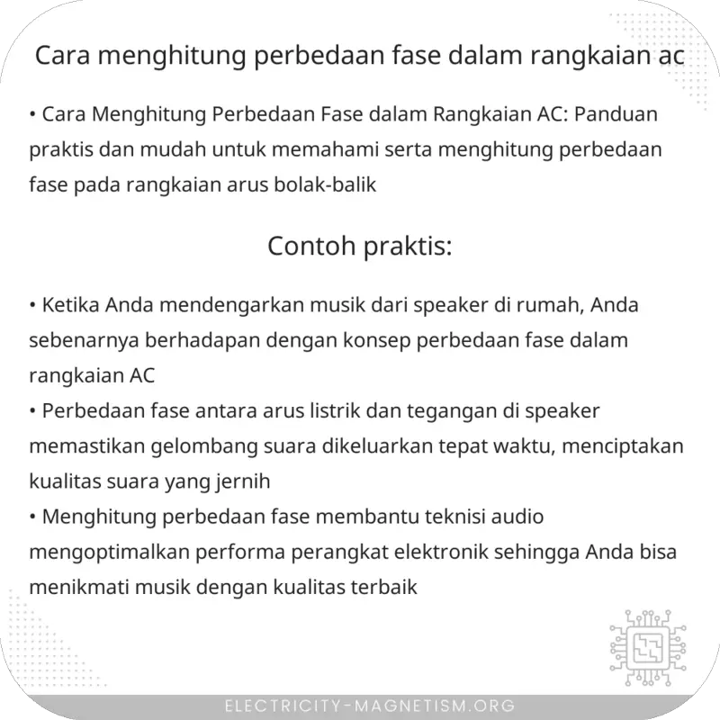 Cara Menghitung Perbedaan Fase dalam Rangkaian AC
