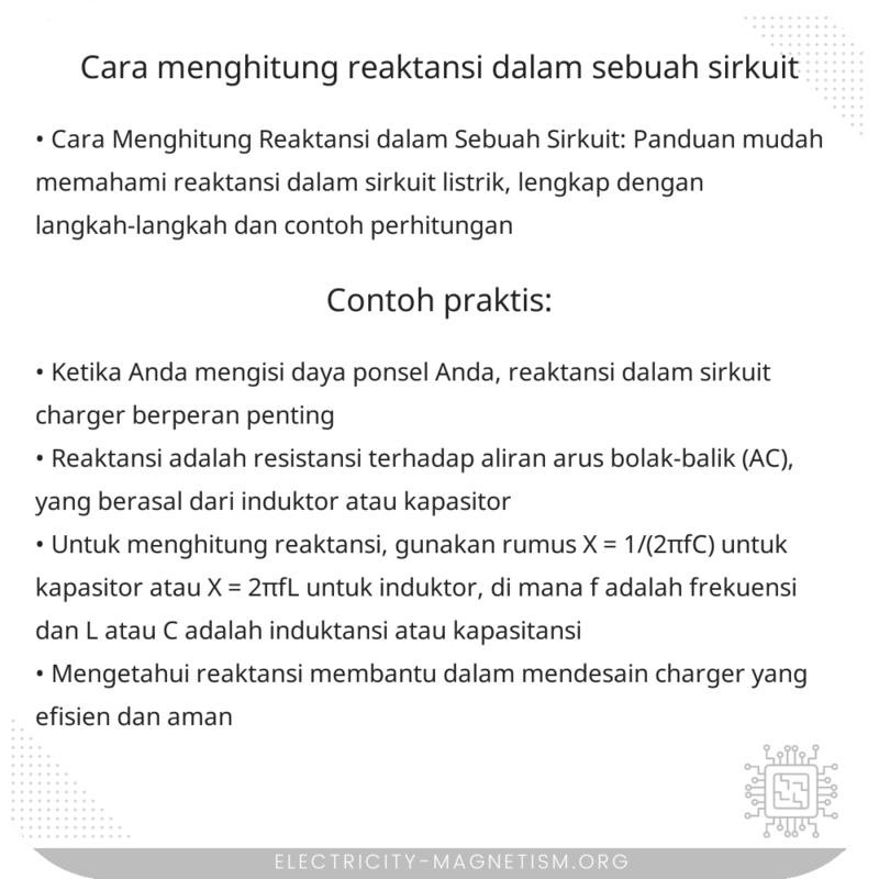 Cara Menghitung Reaktansi dalam Sebuah Sirkuit