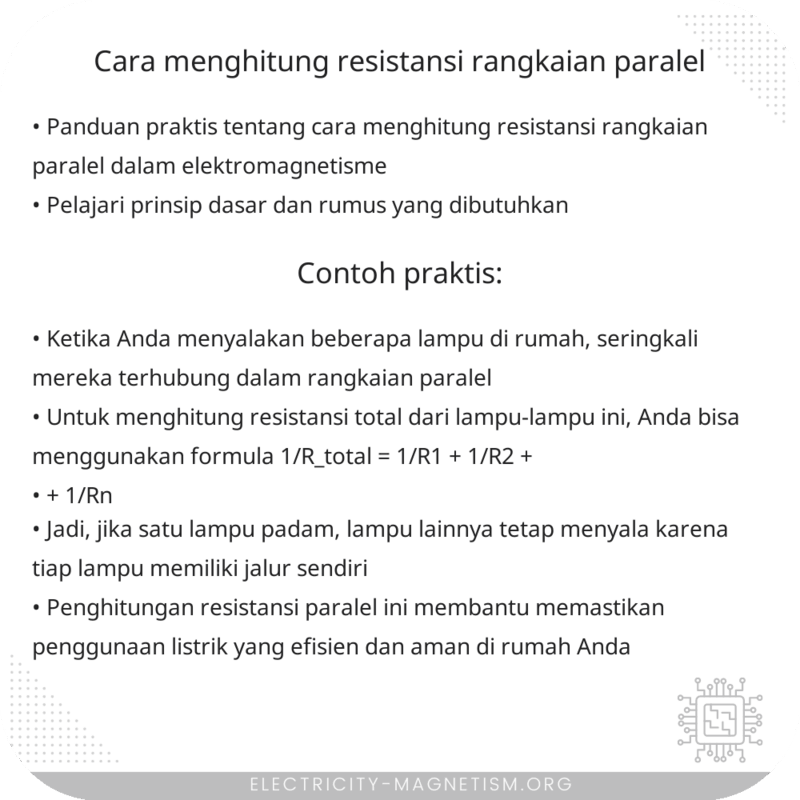 Cara Menghitung Resistansi Rangkaian Paralel