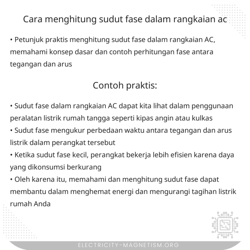 Cara Menghitung Sudut Fase dalam Rangkaian AC