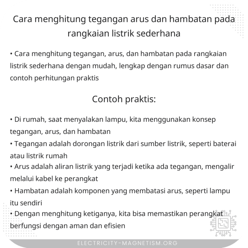 Cara Menghitung Tegangan, Arus, dan Hambatan pada Rangkaian Listrik Sederhana