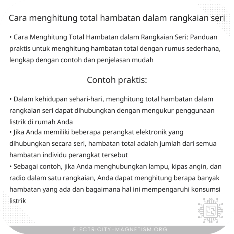 Cara Menghitung Total Hambatan dalam Rangkaian Seri