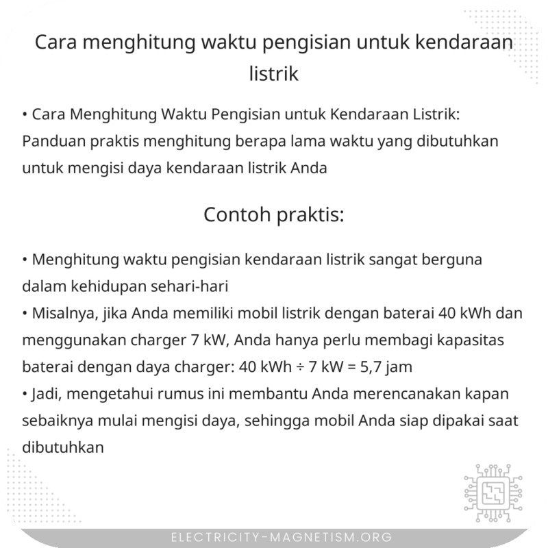 Cara Menghitung Waktu Pengisian untuk Kendaraan Listrik