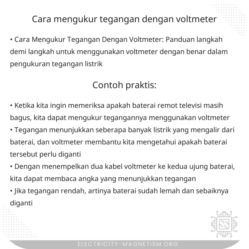 Cara Mengukur Tegangan dengan Voltmeter