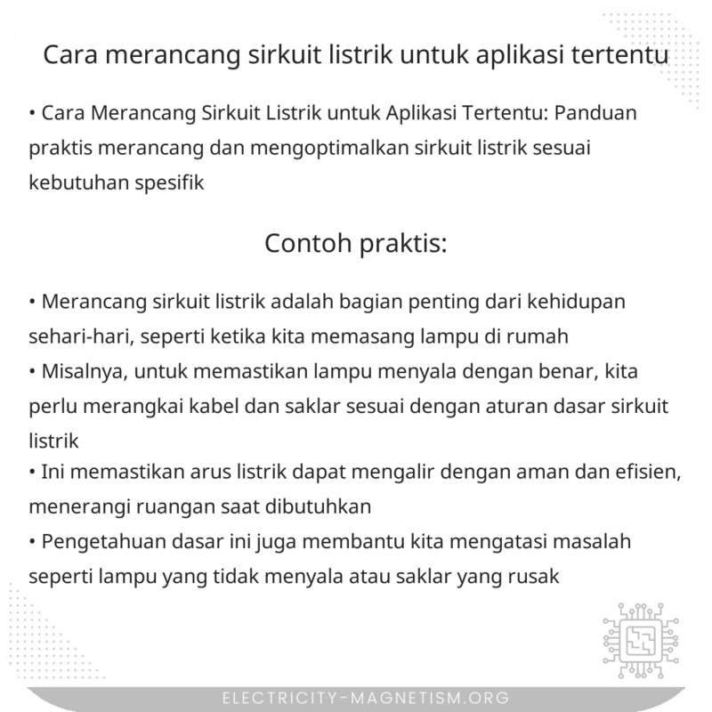 Cara Merancang Sirkuit Listrik untuk Aplikasi Tertentu