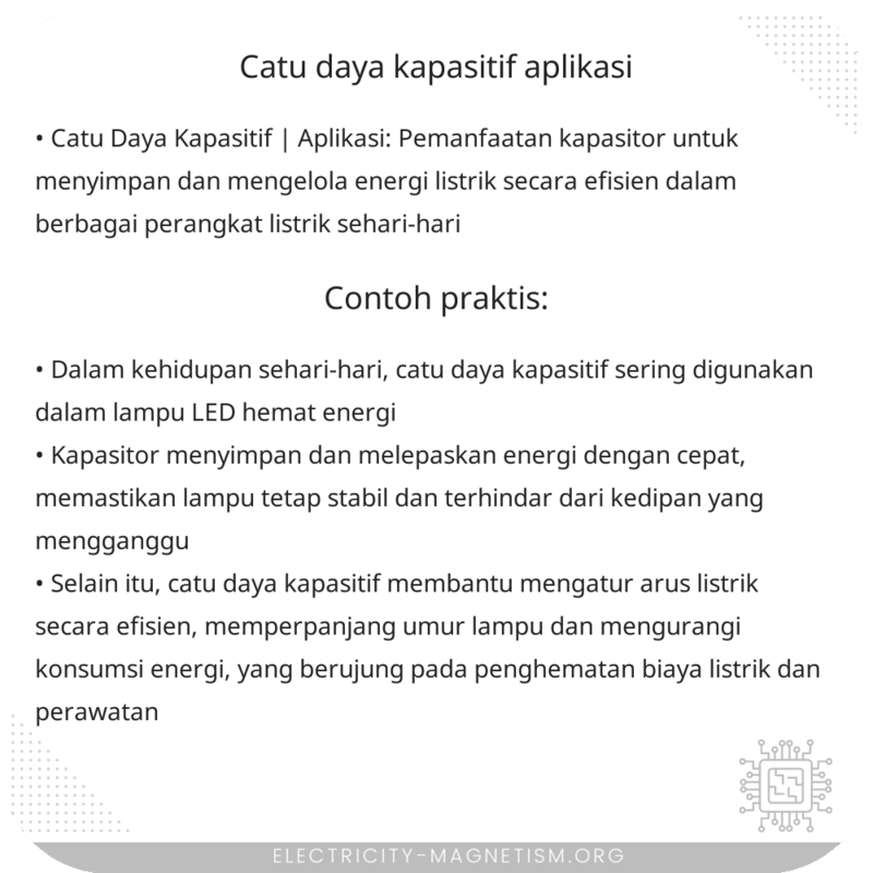 Catu Daya Kapasitif | Aplikasi