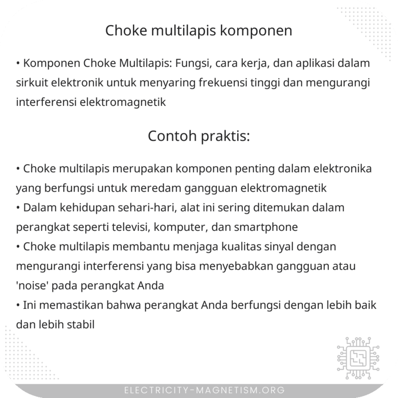 Choke Multilapis | Komponen