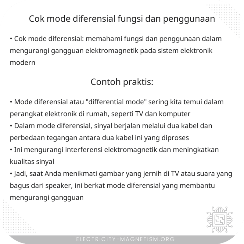 Cok Mode Diferensial | Fungsi dan Penggunaan