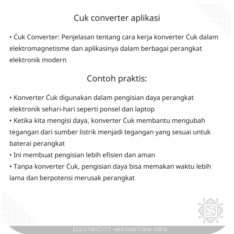 Ċuk Converter | Aplikasi