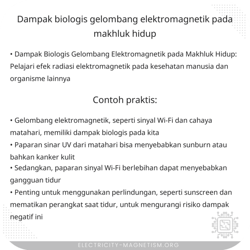 Dampak Biologis Gelombang Elektromagnetik pada Makhluk Hidup