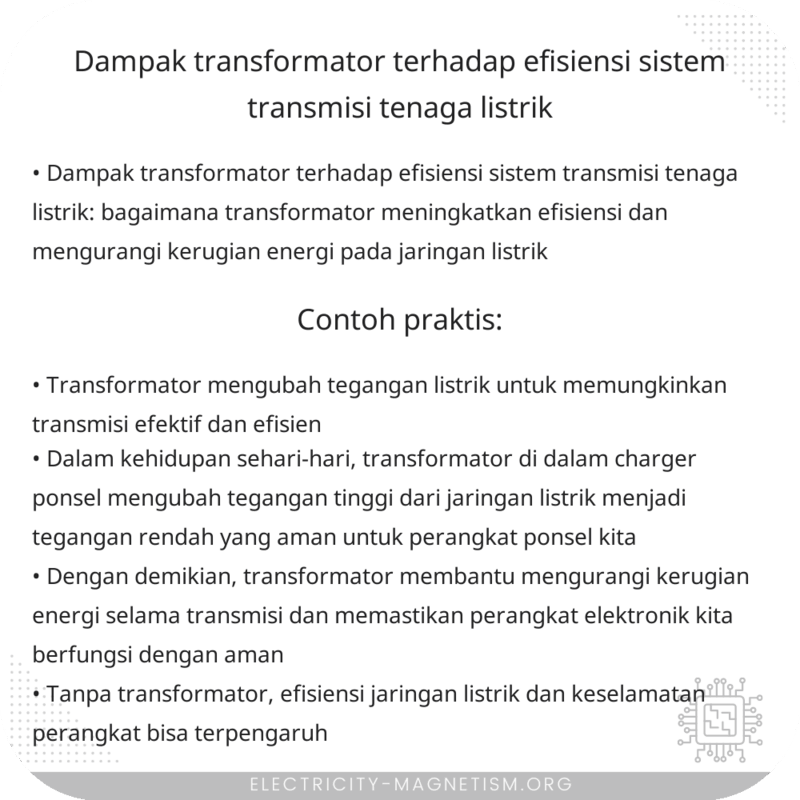 Dampak Transformator terhadap Efisiensi Sistem Transmisi Tenaga Listrik