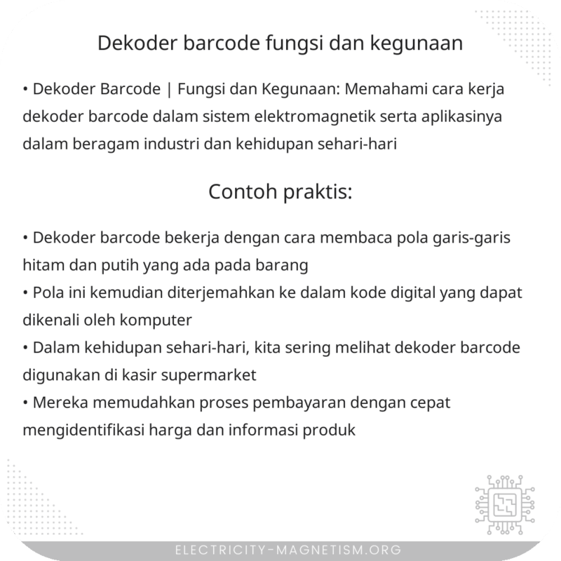 Dekoder Barcode | Fungsi dan Kegunaan