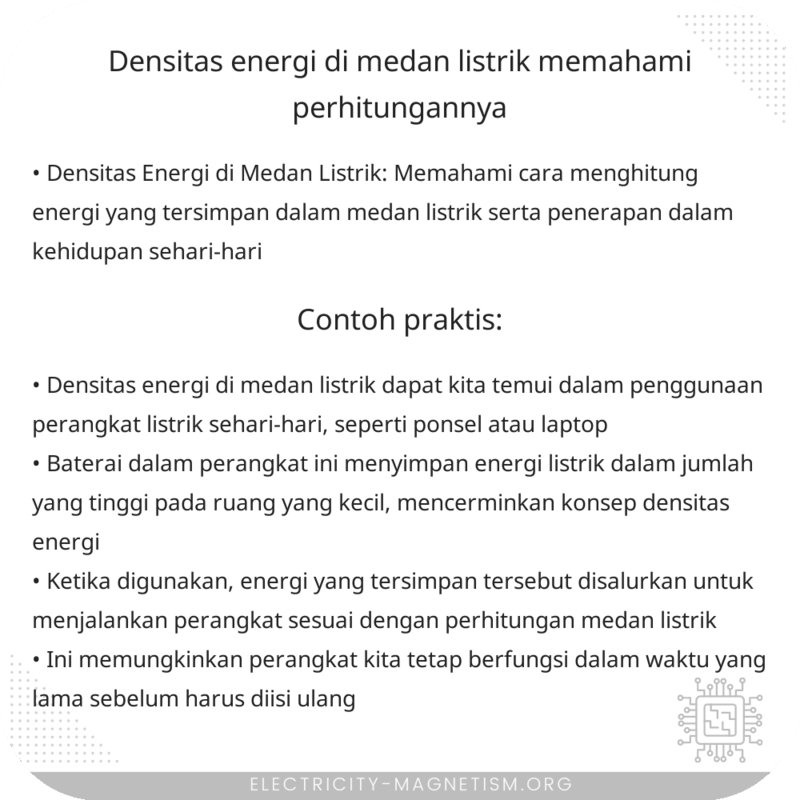 Densitas Energi di Medan Listrik | Memahami Perhitungannya