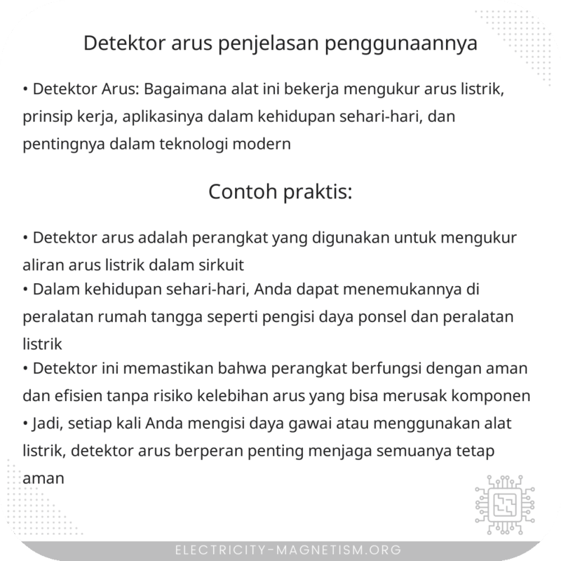 Detektor Arus | Penjelasan Penggunaannya