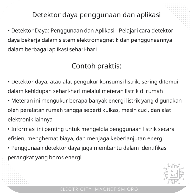 Detektor Daya: Penggunaan dan Aplikasi