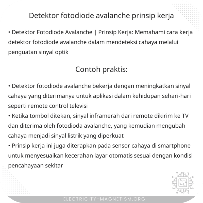 Detektor Fotodiode Avalanche | Prinsip Kerja