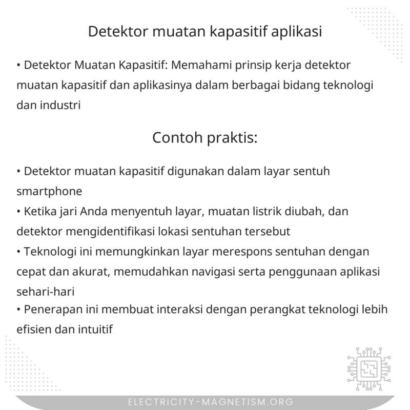 Detektor Muatan Kapasitif | Aplikasi