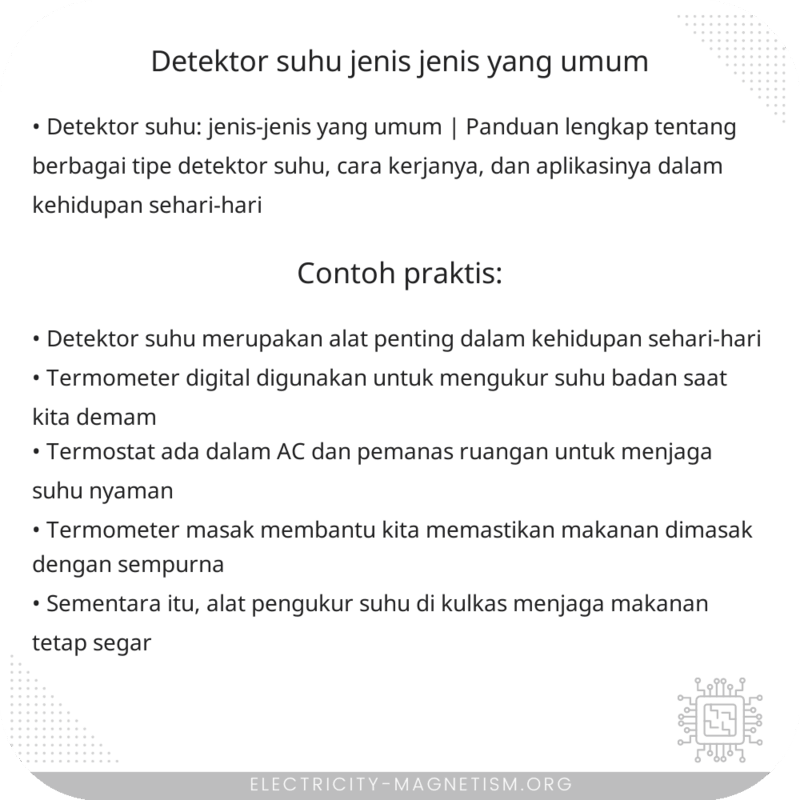 Detektor Suhu | Jenis-Jenis yang Umum