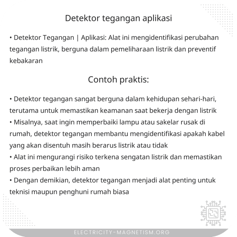 Detektor Tegangan | Aplikasi