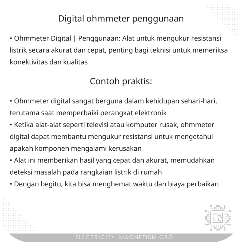Digital Ohmmeter | Penggunaan