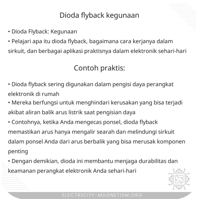 Dioda Flyback | Kegunaan