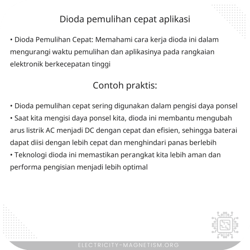 Dioda Pemulihan Cepat | Aplikasi