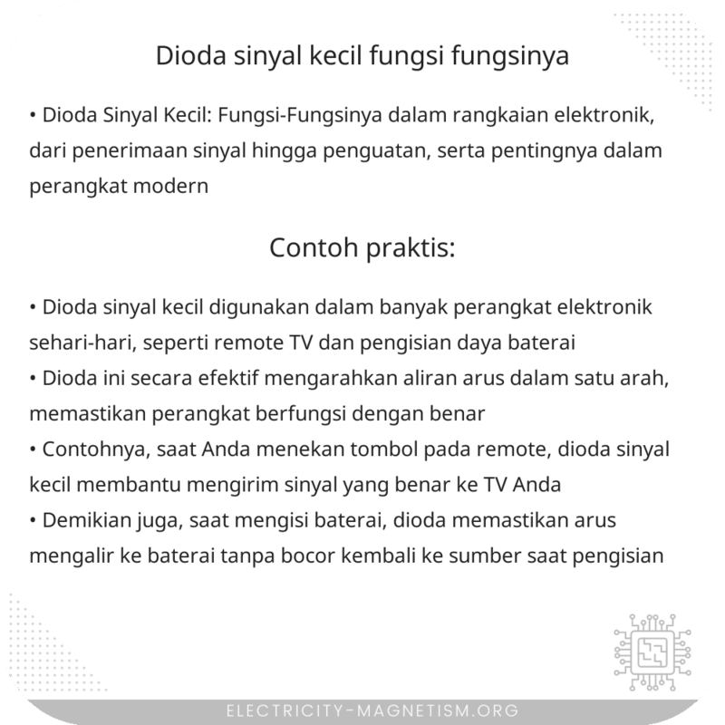 Dioda Sinyal Kecil | Fungsi-Fungsinya