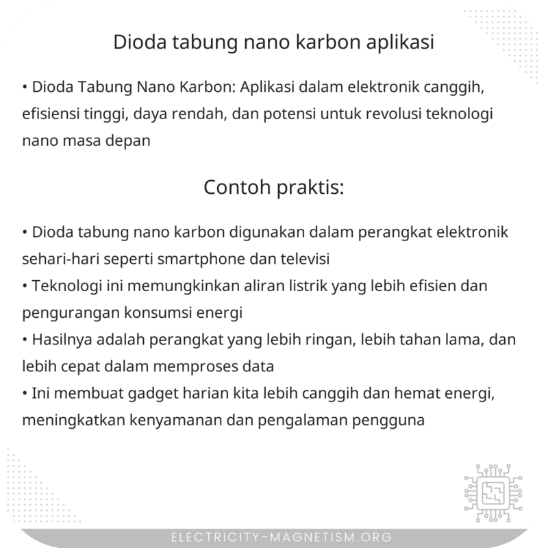 Dioda Tabung Nano Karbon | Aplikasi