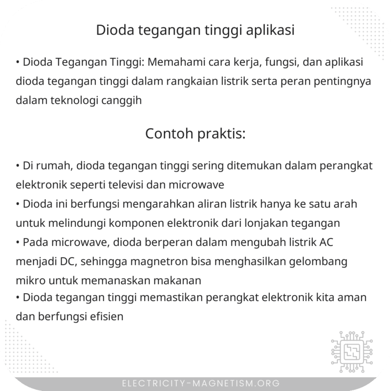 Dioda Tegangan Tinggi | Aplikasi