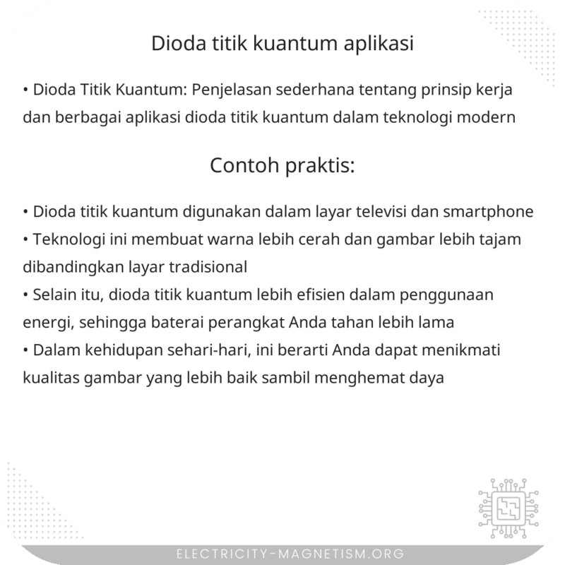 Dioda Titik Kuantum | Aplikasi