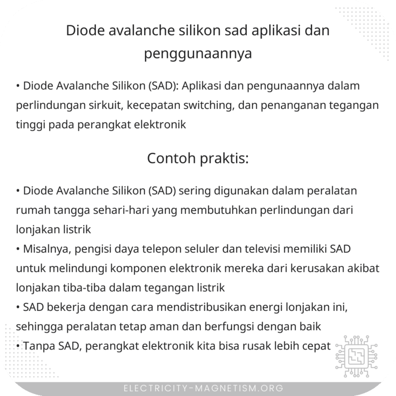 Diode Avalanche Silikon (SAD): Aplikasi dan Penggunaannya