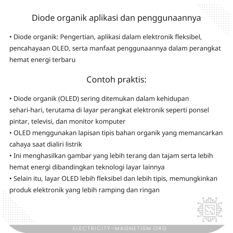 Diode Organik | Aplikasi dan Penggunaannya