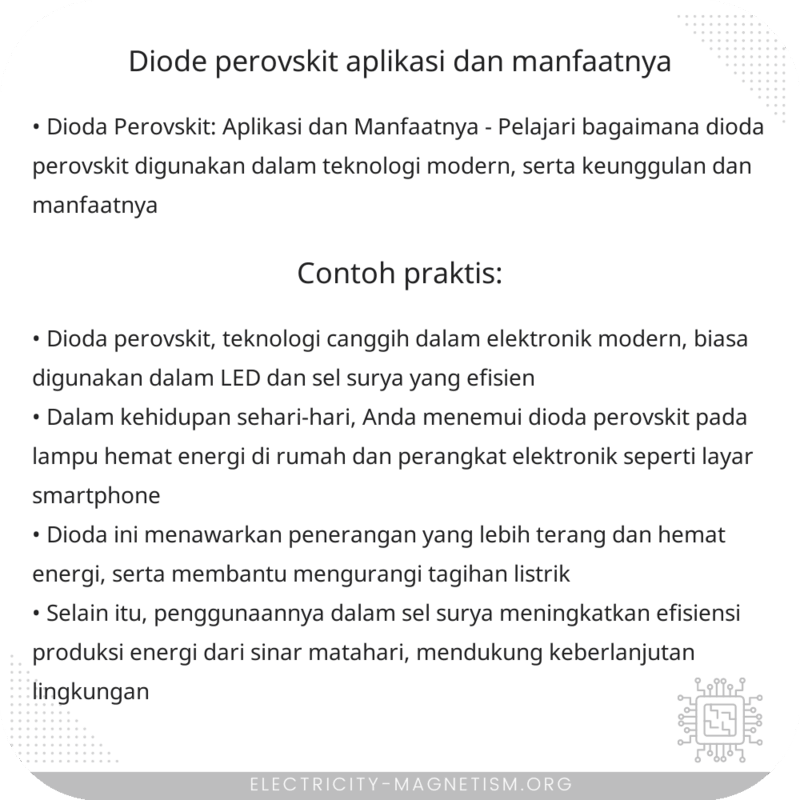 Diode Perovskit | Aplikasi dan Manfaatnya