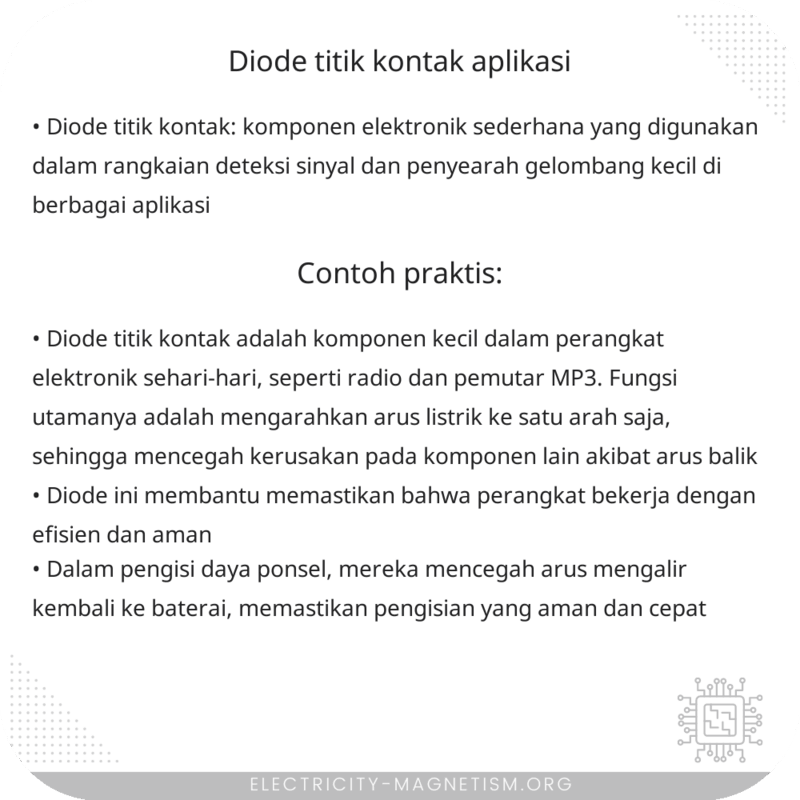 Diode Titik Kontak | Aplikasi