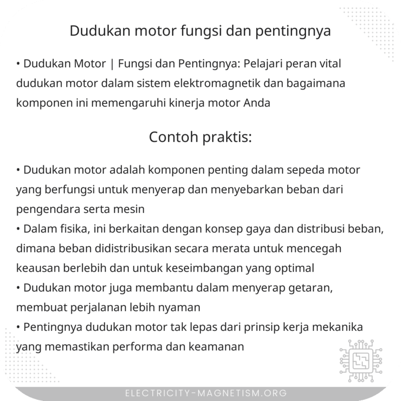 Dudukan Motor | Fungsi dan Pentingnya